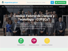 Tablet Screenshot of cofecyt.mincyt.gob.ar